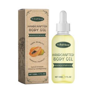 WoodSleep Handcrafted Mango Papaya Body Oil - Moisturize & Brighten Skin