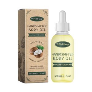 WoodSleep Coconut Cream Pie Handcrafted Body Oil - Deeply Nourishing Moisturizer